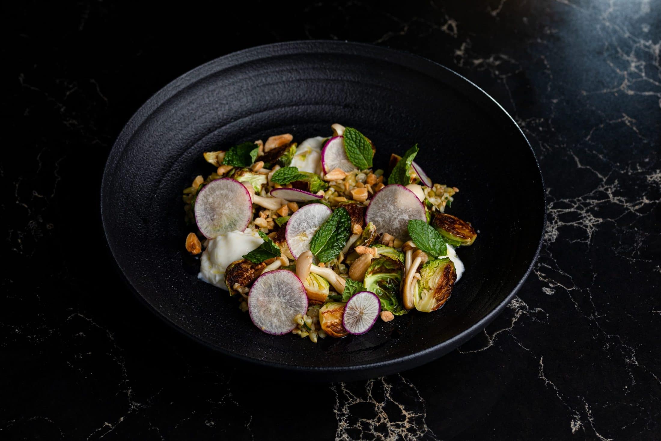 A seasonal dish featuring brussels sprouts from Itria in San Francisco.